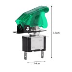 Comutator / Intrerupator metalic auto - ON si OFF, capac plastic verde